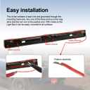 Partsam 12v LED Truck Trailer Light Kit Waterproof,2x 6 Oval Red Stop Turn Tail Brake Lights+14.17" Red 3 Light 9 LED Stainless Steel ID Light Bar+(2xRed+2xAmber) 2" Round 4 LED Side Marker Lamps