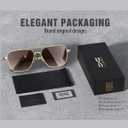 LUENX Mens Women Polarized Sunglasses Aviator, Square Polygon Lens Driving UV 400 Protection With Accessories 58mm Small (Gradient Brown Lens/Gold Frame)