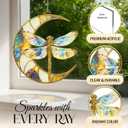 Dragonfly Moon Ornament – Dragonfly Suncatcher Gifts for Women, Hanging Suncatcher for Windows, Moon Decor Handmade Ornaments, Unique Handmade Home Decoration, Christmas Ornaments for Tree