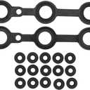 NewYall Engine Valve Cover Gasket Set for BMW 325i 325is 525i 525it M3 E34 E36 M50B25 S50B30 2.5L 3.0L L6 DOHC 1992-1995 with Grommet Seals Spark Plug Tube Seals