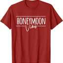 Honeymoon Vibes for New Brides Wedding T-Shirt (Red, M)