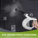 Pressurized Handheld Multi-Surface Natural Steam Cleaner with 12 pcs Accessories, Multi-Purpose Steamer for Home Use, Steamer for Cleaning Floor, Upholstery, Grout and Car (Grey) (Grey)