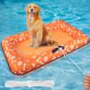 Dog Pool Float for Small Medium Large Dogs, Inflatable Puppy Raft for Pool Lake, Stable Floating Dog Bed & Pet Water Mat with Rope Handles, Durable Oxford & Thick PVC
