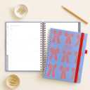 2 x And Per Se 2026 Planner with Pattern, A4 Size-Daily, Weekly & 18-Monthly Planner, Daily Schedule, Monthly Tabs, 100 GSM Thick Paper(Bowknot Pattern) (Blue)