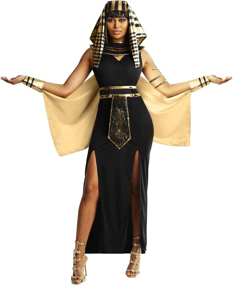 Morph Queen Cleopatra Costume for Women - Egyptian Halloween Costume - Classic Cleopatra Dress for Parties (Medium)