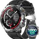 Military Smart Watches for Men, Smart Watch with 1000 mAh Battery/Answer/Dial Calls/Fitness Tracker/Flashlight/Heart Rate/Sleep Monitor/100+ Sports Mode, 1.7 Waterproof Smartwatch for Android/iPhone
