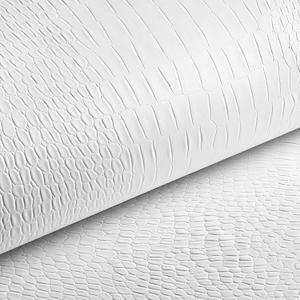Livelynine 15.8X394 Crocodile Textured Wallpaper Stick and Peel White Modern Wallpaper for Bedroom Bathroom Walls Alligator Textured Contact Paper Peel and Stick for Cabinets Self Adhesive Vinyl Wrap