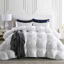 puredown® Goose Down Comforter Oversized King Size 800 Fill Power, 100% Cotton All Season Oversized Duvet Insert 700 Thread Count, Cloud Fluffy Pinch Pleat Extra Warmth
