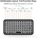 iPazzPort Mini Bluetooth Wireless Keyboard with 8-Color Backlight, Compact Couch Small Keyboard, Rechargeable, for Laptop, Tablet, Smartphone, Travel & Home