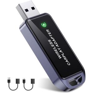 Wireless CarPlay Adapter for iPhone, Instant Auto-Connect Bluetooth Apple CarPlay Adapter, Zero Delay, Plug & Play, Stable Bluetooth & Compact Design, 2016+ Car Compatible