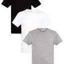 Huukeay Mens T Shirts Black White Grey 3 Pack XL, Black, White, Grey