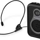 HaoWorks Portable Lightweight Mini Voice Amplifier and Wired Headset Microphone with Speaker for Teachers 10W Rechargeable Wearable Personal PA Loudspeaker for Instructor,Tour Guide,Classroom (Black)