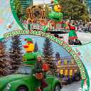 Lenwen 4ft Christmas Inflatable Duck Outdoor Decoration, Blow up Rubber Duck with Giant Candy Cane Inflatable Pool Float Golf Cart Decor for Xmas Holiday Yard Lawn Party Favor