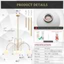Modern 40" 6-Light Gold Sputnik Chandelier with Milk Glass Globe