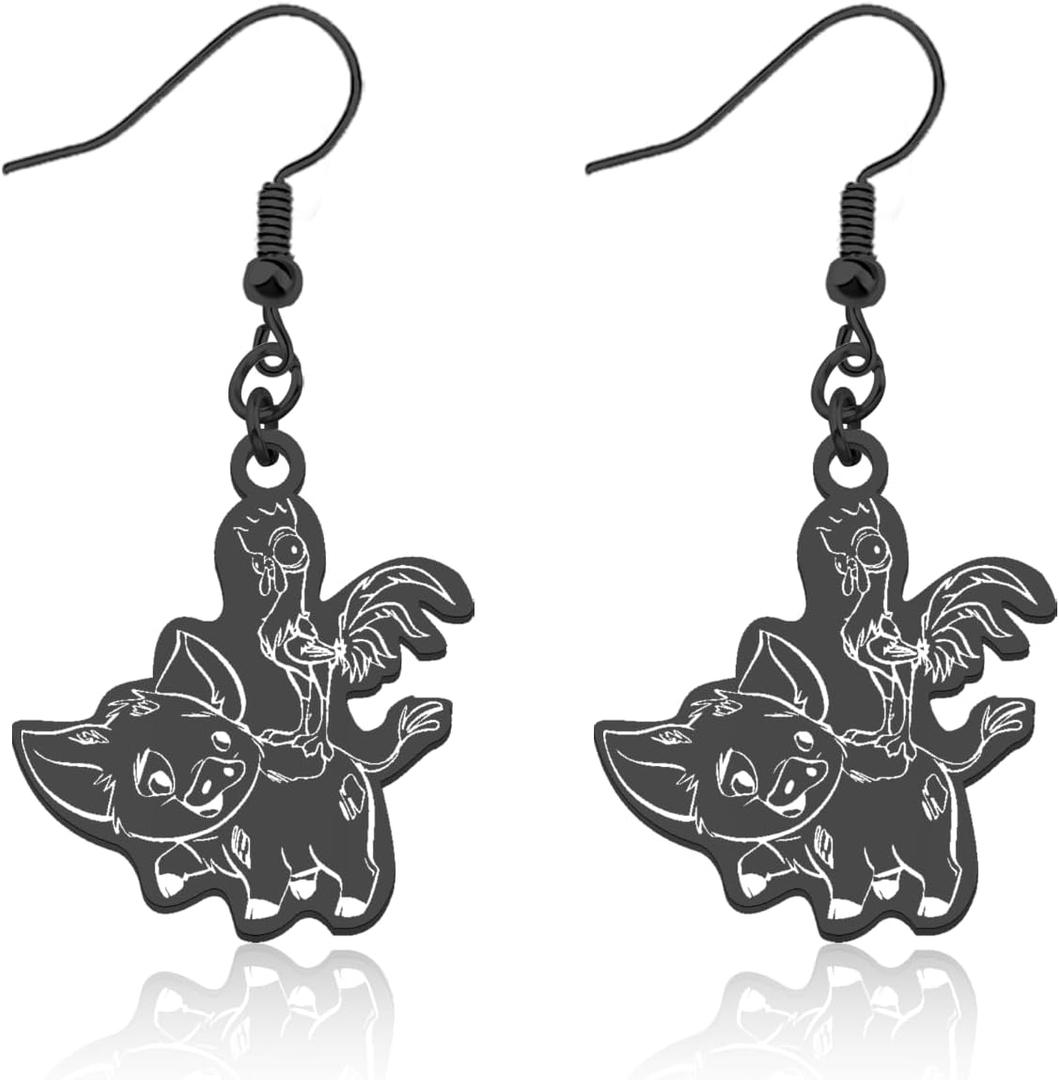 FAADBUK Cartoon Movie Inspired Earring Hei & Pua Earring Hei & Pua Fandom Gift Movie Lover