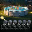 Solar Pool Lights for Above Ground Pools, 6 Pack Waterproof Swimming Pool Accessories Light for Yard, Garden, Outdoor Decoration (White Light)