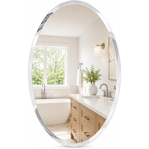 Bathroom Mirror for Over Sink, 20x28 Inch Oval Frameless Mirror