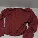 MakeMeChic Women's Off The Shoulder Sweatshirt Asymmetrical Tops Y2k Long Sleeve T Shirt Going Out Tops (S, Rose Red)