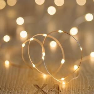 koopower 4 Pack 16ft Fairy Lights with Timer, Batteries, and 9 Modes on Waterproof Copper Wire String Lights for Bedroom, Wedding, and Christmas Decor, Warm White, Set of 2