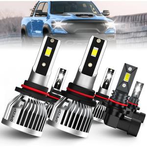 Fit for (2013-2015) Dodge Ram 1500 2500 3500 With Projector Bulbs Combo, 9005 High Beam+9012 Low Beam+9145 Fog Light Bulbs, Pack of 6