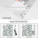 BeNice Peel and Stick Backsplash for Kitchen Mosaic Bathroom Marble Shower Tile Stickers Waterproof(10sheets,Blue Gray)