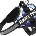 MUMUPET Service Dog Harness with 3M Reflective Safety, Easy Adjust & No-Pull Design - Breathable Nylon Handle for Small Dogs