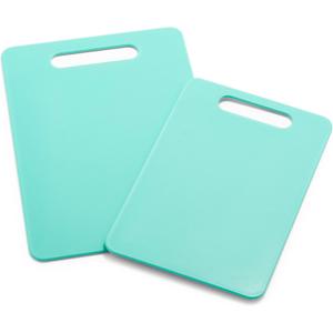 GreenLife Cutting Board Set 8x12" & 10x14", Extra Durable, Meal Prep, Non-Slip, Grip Handles, Crack Resistant, Dishwasher Safe, Reversible, Versatile Kitchen Essentials, Turquoise