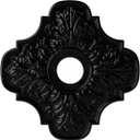 Ekena Millwork CM17PEBPS Peralta Ceiling Medallion, 17 3/4"OD x 3 1/8"ID x 1"P, Hand-Painted Black Pearl