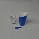 Slushie Cup, 1 Pack Slushy Maker Cup, Frozen Magic Squeeze Cups for Juice Milk Yogurt Ice Cream Make, DIY Smoothie Cooling Cup with Lid & Straw for Kids Friends Family (Blue)