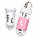 Lightning Cable 3ft + USB Car Charger – Fast Charging Adapter for iPhone