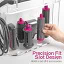 Storage Holder Compatible with Dyson Airwrap Styler Accessories, Acrylic 6 Holes Countertop Organizer Stand, Desktop Organizer for Storage Long Barrel Attachments for Bathroom