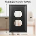 OKAWYC Single Duplex Outlet Cover Plate, 4- Pack Black Luca Metal Wall Plate 1 Gang, for Light Switch Cover, Receptacle Light Switch, Switch Cover Decorative Wallplate, Durable