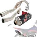 JFG RACING Dirt Bike Exhaust,Slip On Exhaust Muffler Pipe Full Kit for Hawk 250 RPS/CRF230F 2003-2017/DRZ125-Black
