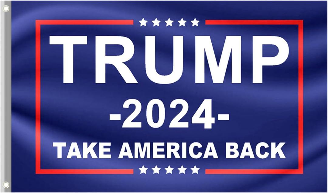 Large Trump Won Flag Save America Trump 2024 Flag Trump Made in USA Double Sided 3 Ply Take America Back Heavy Duty President Trump Win Flags for Outside with 2 Brass Grommets Fade Resistant for Indoor Outdoor Garden Flags (Blue)