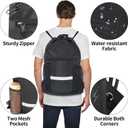 HOLYLUCK Drawstring Backpack Gym Bag For Men Women, String Beach Swim Sports Backpack (Black)