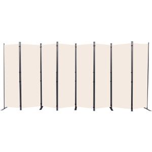 CHOSENM Room Divider, 8 Panel Folding Privacy Screens with Wider Support Feet, 6 Ft Portable Room Partition for Room Separator, 176" W X 71" H, Beige
