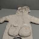 Newborn Baby Snowsuit Cute Bear Hoodie Infant Warm Rompers Unisex Double Zipper Jumpsuit Outwear (3-6 Months, White)