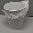 BUYMAX Plant Pots Indoor 6 inch Ceramic Flower Pot with Drainage Hole and Ceramic Tray - Gardening Home Desktop Office Windowsill Decoration Gift, Set of 2(White)