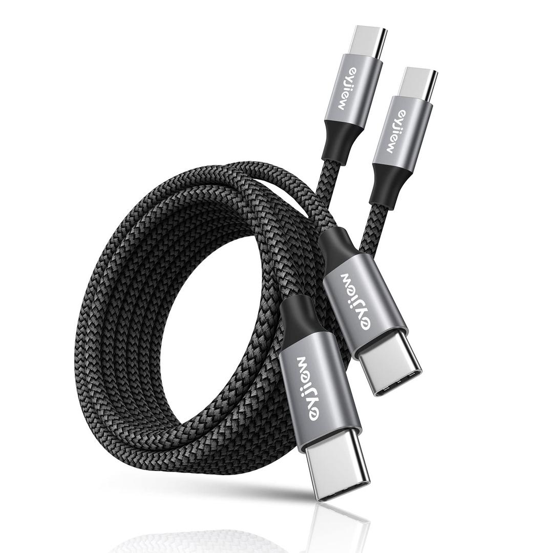 Long USB C to USB C Cable 12 FT, 2-Pack 60W PD Type C to C Cord Fast Charging Braided for iPhone 17 16 15 Pro Max, for MacBook/iPad, for Samsung Galaxy S25 S24 S23 S22 S21 S20 Ultra