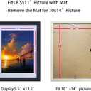 10x14 Picture Frames Made of Solid Wood Display 8.5x11 with Mat or 9.5x13.5 without Mat Diamond Painting Frame Wall Hanging or TableTop(Black)
