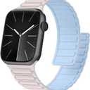 Magnetic Silicone Watch Band Compatible with Apple Watch, Bands Women Men, Soft Sport Strap for iWatch Size: 38mm/40mm/41mm/42mm(Series11/10)