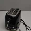 Roter Mond 2 Slice Toaster Retro Stainless Steel with Bagel, Cancel, and Defrost Functions, 6 Bread Shade Settings, Extra Wide Slots and Removable Crumb Tray, Black