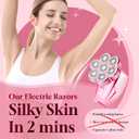 Electric Razors for Women - 120min Cordless Painless Hair Remover with 7D Floating Head - Waterproof Wet Dry Women's Electric Shaver for Legs Face Bikini Line
