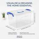 6-Pack Clear Plastic Storage Bin with Lids, Stackable Organizer Box with Latching Handle, 6.5L/7quart