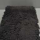 OLANLY Bathroom Rugs Sets 2 Piece, Soft Absorbent Chenille Bath Mats and U-Shaped Contour Toilet Mat Area Rug Set, Machine Washable Bath Carpet, Home Decor Accessories(30"x20"+24"x20", Dark Grey)