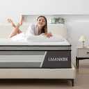 LMANKBK Queen mattress, 12 Inch Innerspring Hybrid Mattresses in a Box with Gel Memory Foam, Individually Wrapped Encased Coil Pocket Spring Mattress, Pressure Relief, Medium Firm Support, 60"*80"*12"