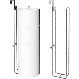 Conworld Toilet Paper Holder for 8 Roll Tissue, Over The Tank Toilet Paper Holder, Stainless Steel Rustproof Toilet Paper Storage Wall Mount, for Bathroom Storage and Organization, Silver, 2 Pack