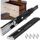 Soft Close Drawer Slides 1 Pair Full Extension 20inch Side Mount Pull Out Kitchen Cabinet Rails Bracket Replacement Ball Bearing Tracks kit Guide Runner 100 LB Capacity