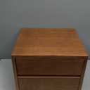 Solid Oak Wood Nightstand, Bedside Table with 2 Drawer, Mid-Century Luxury Night Stand, Modern Sofa Side End Table, Farmhouse Wooden Night Stand Bedside Table for Bedroom, Easy Assembly, Light Walnut