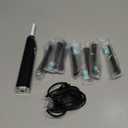 Bymore Electric Toothbrush for Adults,Travel Sonic Toothbrush with 7 Replacement Heads, Ultra Clean Rechargeable Toothbrush Portable One Charge for 330days 5 Modes 2mins Timer-Black